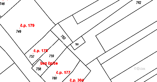Perná 121828433 na parcele st. 761 v KÚ Perná, Katastrální mapa