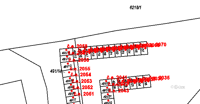 Jihlava 2063 na parcele st. 491/19 v KÚ Jihlava, Katastrální mapa