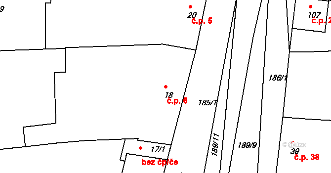 Bojanovice 6, Zlobice na parcele st. 18 v KÚ Bojanovice u Zlobic, Katastrální mapa