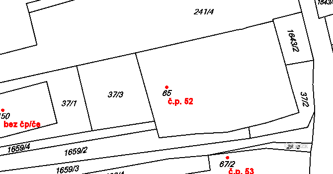 Volfířov 52 na parcele st. 65 v KÚ Volfířov, Katastrální mapa