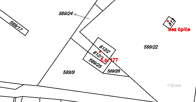 Janov 177, Nový Bor na parcele st. 812/1 v KÚ Janov u Nového Boru, Katastrální mapa