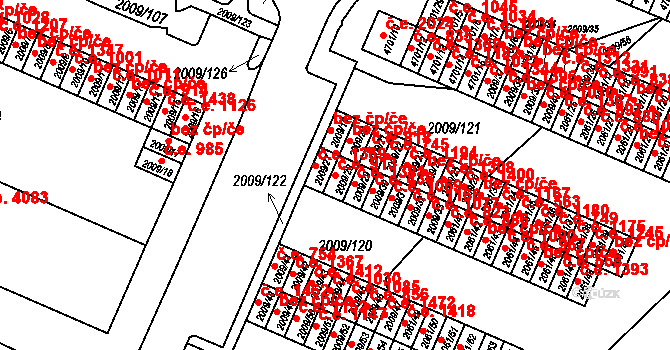 Chomutov 913 na parcele st. 2009/28 v KÚ Chomutov I, Katastrální mapa