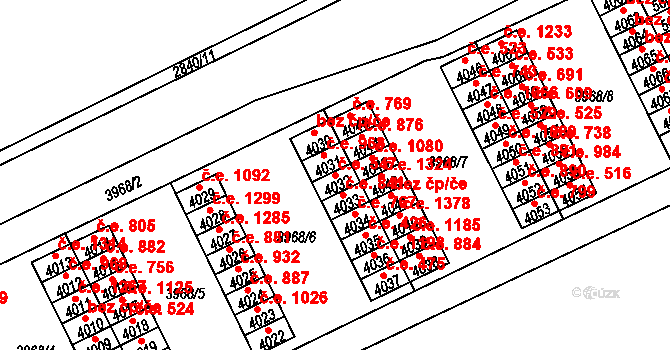 Chomutov 547 na parcele st. 4032 v KÚ Chomutov I, Katastrální mapa