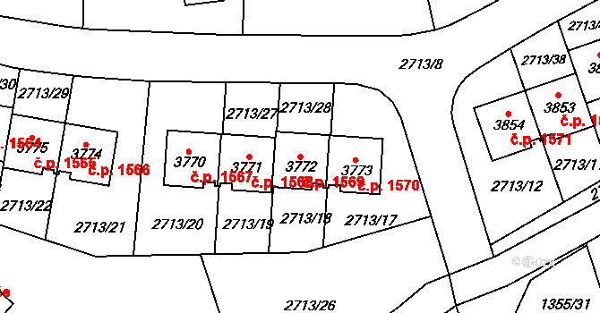 Vrchlabí 1569 na parcele st. 3772 v KÚ Vrchlabí, Katastrální mapa