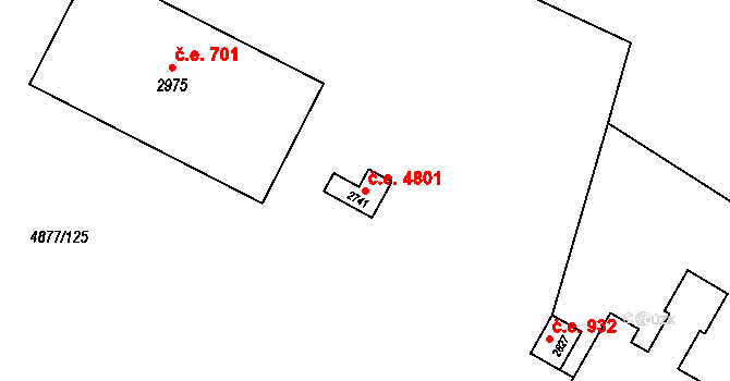 Horní Předměstí 4801, Polička na parcele st. 2741 v KÚ Polička, Katastrální mapa