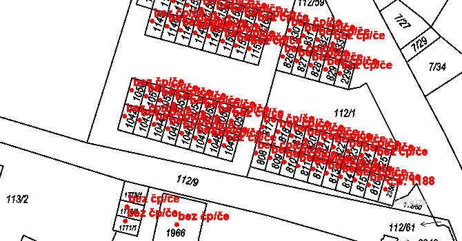 Třebíč 38387433 na parcele st. 1057 v KÚ Podklášteří, Katastrální mapa