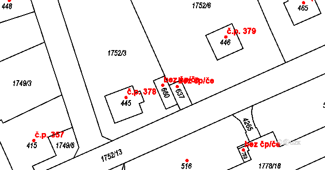 Libouchec 38833433 na parcele st. 660 v KÚ Libouchec, Katastrální mapa