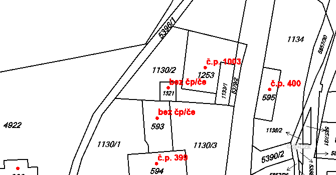 Mikulášovice 39139433 na parcele st. 1321 v KÚ Mikulášovice, Katastrální mapa