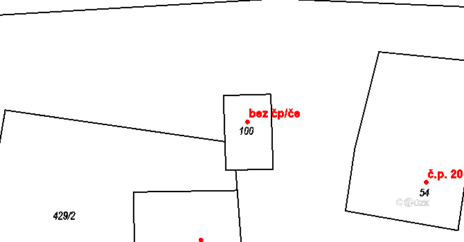 Dolní Morava 39417433 na parcele st. 100 v KÚ Dolní Morava, Katastrální mapa