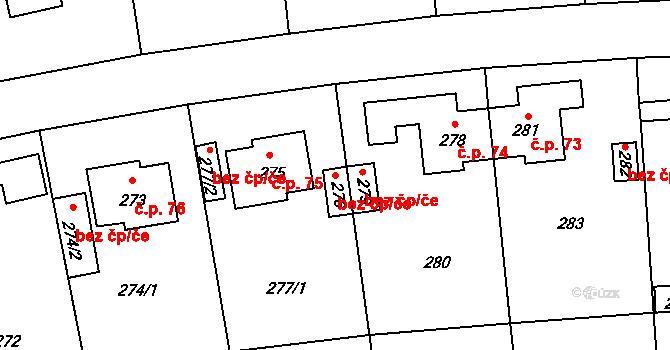 Lidice 41644433 na parcele st. 276 v KÚ Lidice, Katastrální mapa