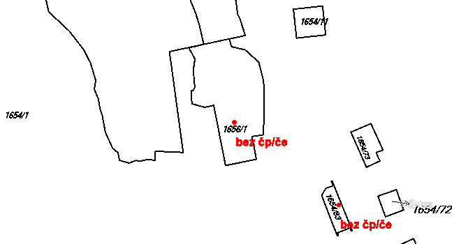Brno 41702433 na parcele st. 1656/1 v KÚ Bystrc, Katastrální mapa