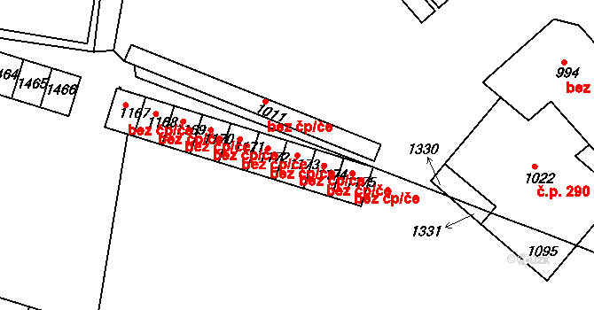 Cheb 43380433 na parcele st. 1173 v KÚ Háje u Chebu, Katastrální mapa