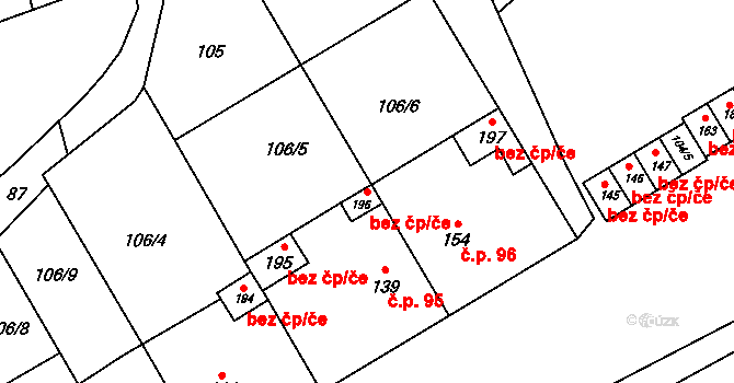 Kožichovice 48159433 na parcele st. 196 v KÚ Kožichovice, Katastrální mapa