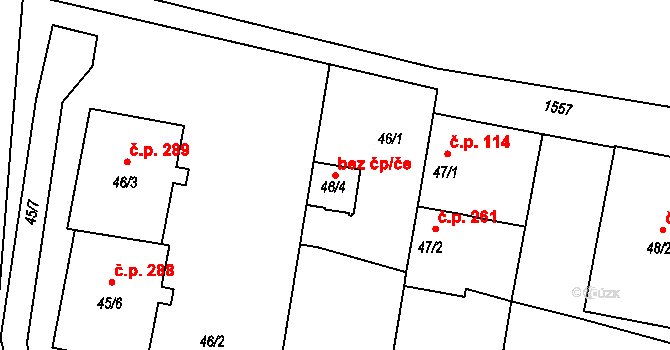 Mochov 48437433 na parcele st. 46/4 v KÚ Mochov, Katastrální mapa