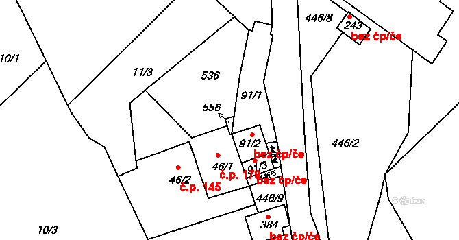 Holešov 48657433 na parcele st. 46/4 v KÚ Žopy, Katastrální mapa