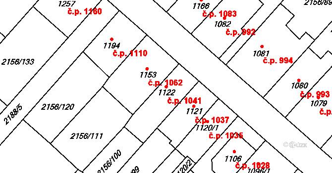 Choceň 1041 na parcele st. 1122 v KÚ Choceň, Katastrální mapa