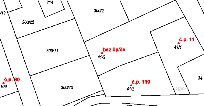 Běleč 5923433 na parcele st. 41/3 v KÚ Běleč, Katastrální mapa