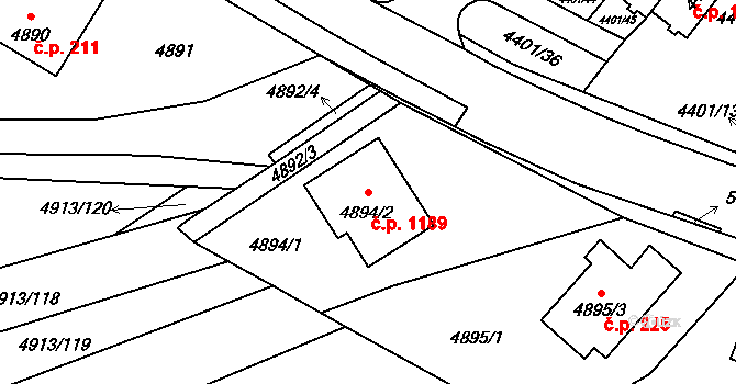 Zábřeh 1189 na parcele st. 4894/2 v KÚ Zábřeh na Moravě, Katastrální mapa