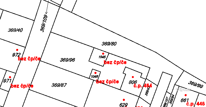 Šakvice 94845433 na parcele st. 1045 v KÚ Šakvice, Katastrální mapa