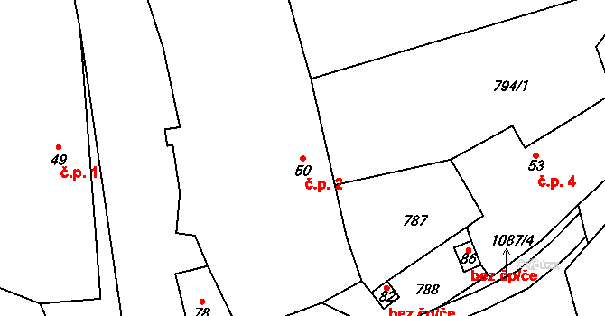 Dolní Řepčice 2, Liběšice na parcele st. 50 v KÚ Horní Nezly, Katastrální mapa
