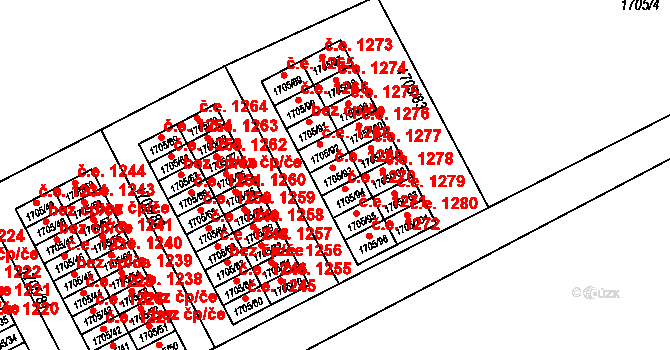 Kopřivnice 1269 na parcele st. 1705/93 v KÚ Kopřivnice, Katastrální mapa