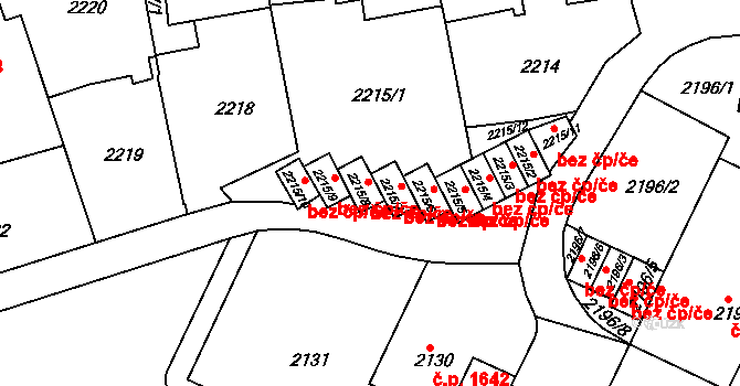 Teplice 39136434 na parcele st. 2215/8 v KÚ Teplice, Katastrální mapa