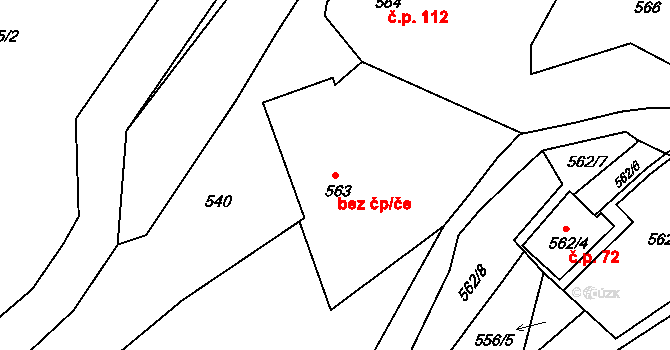 Černčice 40084434 na parcele st. 563 v KÚ Černčice, Katastrální mapa