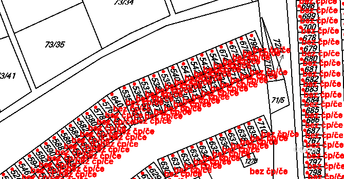Pardubice 41218434 na parcele st. 529 v KÚ Rosice nad Labem, Katastrální mapa