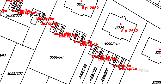 Břeclav 42138434 na parcele st. 4486 v KÚ Břeclav, Katastrální mapa