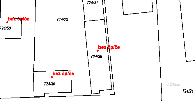 České Budějovice 42306434 na parcele st. 724/38 v KÚ České Budějovice 6, Katastrální mapa