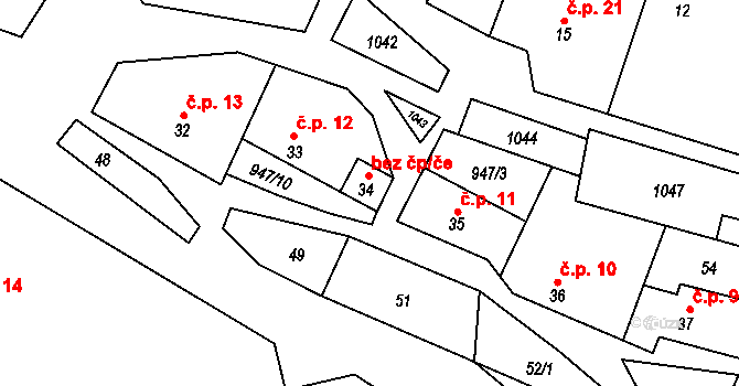 Jarpice 42642434 na parcele st. 34 v KÚ Jarpice, Katastrální mapa