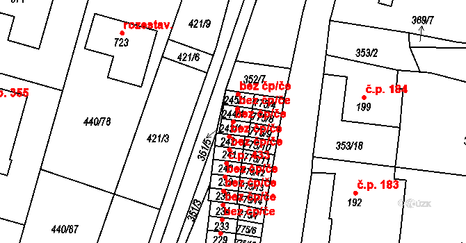 Krupka 45089434 na parcele st. 243/1 v KÚ Maršov u Krupky, Katastrální mapa