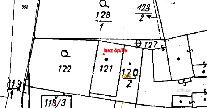 Hněvnice 45749434 na parcele st. 121 v KÚ Hněvnice, Katastrální mapa