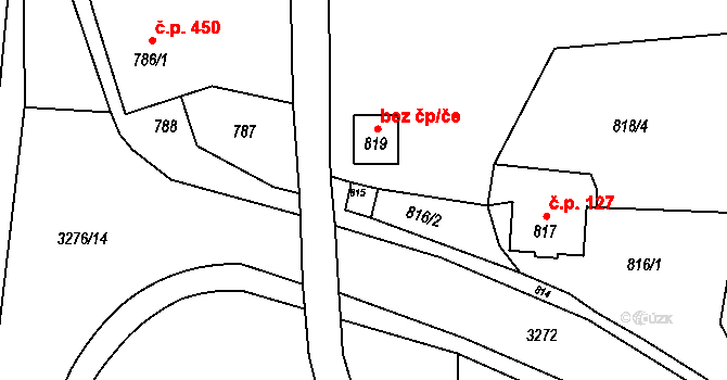 Doksy 45917434 na parcele st. 815 v KÚ Doksy u Máchova jezera, Katastrální mapa