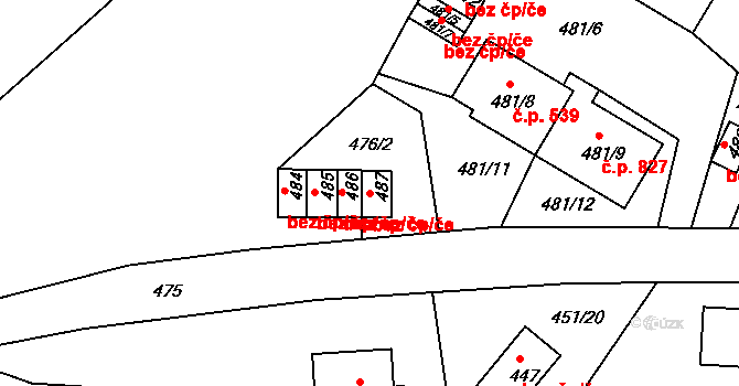 Rýmařov 46322434 na parcele st. 487 v KÚ Rýmařov, Katastrální mapa