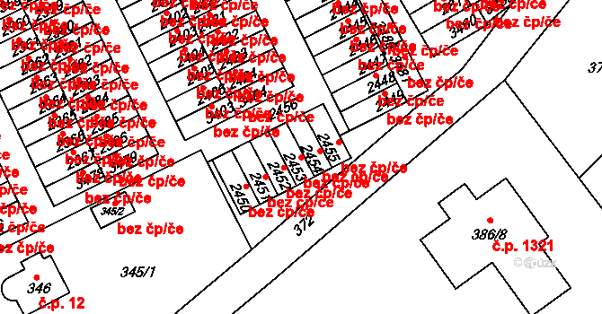 Třinec 46478434 na parcele st. 2453 v KÚ Lyžbice, Katastrální mapa