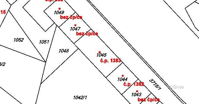 Žamberk 1383 na parcele st. 1045 v KÚ Žamberk, Katastrální mapa