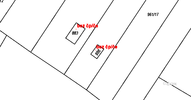 Jevišovice 105402435 na parcele st. 956 v KÚ Jevišovice, Katastrální mapa