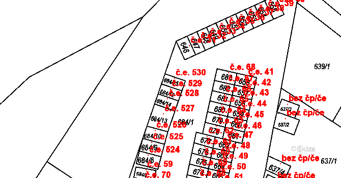 Miřetice u Klášterce nad Ohří 529, Klášterec nad Ohří na parcele st. 684/12 v KÚ Miřetice u Klášterce nad Ohří, Katastrální mapa