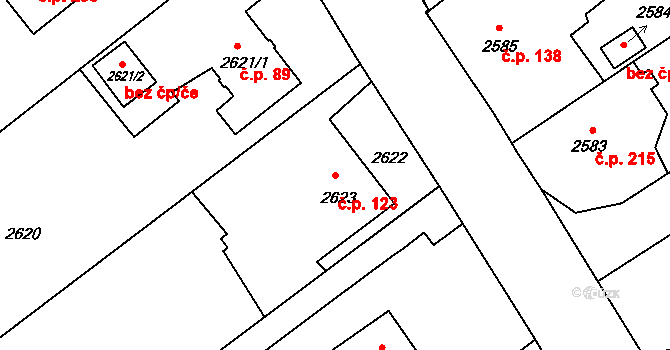 Sviadnov 123 na parcele st. 2623 v KÚ Sviadnov, Katastrální mapa