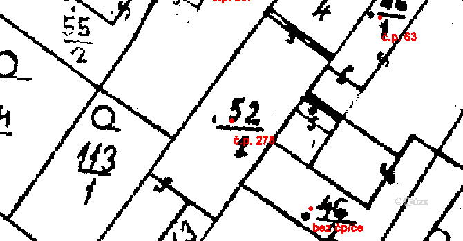 Medlov 278 na parcele st. 678 v KÚ Medlov u Uničova, Katastrální mapa