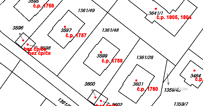 Dobříš 1759, Katastrální mapa