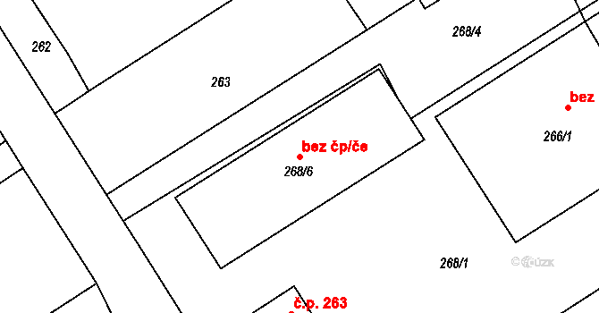 Prštice 39851435 na parcele st. 268/6 v KÚ Prštice, Katastrální mapa