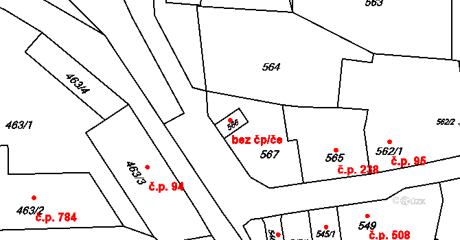 Velká Bystřice 40903435 na parcele st. 566 v KÚ Velká Bystřice, Katastrální mapa