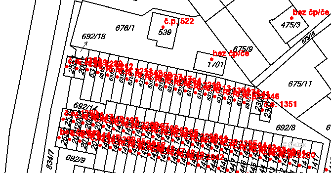 Sezimovo Ústí 2294 na parcele st. 631/9 v KÚ Sezimovo Ústí, Katastrální mapa