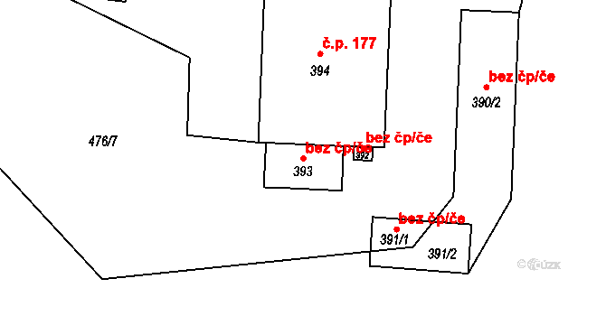 Železná Ruda 45196435 na parcele st. 393 v KÚ Špičák, Katastrální mapa