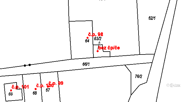 Trmice 48240435 na parcele st. 63/2 v KÚ Koštov, Katastrální mapa