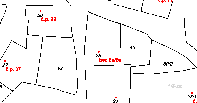 Rovná 49866435 na parcele st. 25 v KÚ Rovná u Strakonic, Katastrální mapa