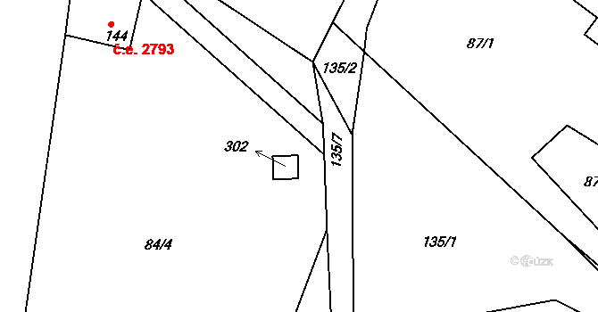 Kamenice 50507435 na parcele st. 302 v KÚ Těptín, Katastrální mapa