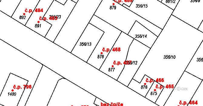 Sušice II 468, Sušice na parcele st. 878 v KÚ Sušice nad Otavou, Katastrální mapa